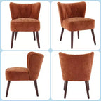 Sillón moderno sin brazos - Sillón de salón sin brazos con patas de madera, silla auxiliar tapizada y capitoné para tocador, tela cómoda, para sala de estar, dormitorio, patio