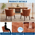 Sillón moderno sin brazos - Sillón de salón sin brazos con patas de madera, silla auxiliar tapizada y capitoné para tocador, tela cómoda, para sala de estar, dormitorio, patio
