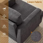 Sillón Decorativo - Sillón Moderno para Sala de Estar con Tela de Lino Transpirable, Sillón Tapizado Suave, Sofá de Mediados de Siglo para Dormitorio, Sala de Lectura, Oficina