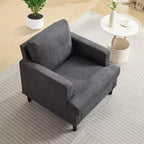 Sillón Decorativo - Sillón Moderno para Sala de Estar con Tela de Lino Transpirable, Sillón Tapizado Suave, Sofá de Mediados de Siglo para Dormitorio, Sala de Lectura, Oficina