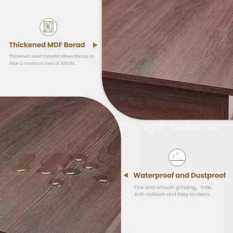 Mesa de comedor rústica de 180 cm, mesa de cocina marrón con capacidad para 6-8 personas