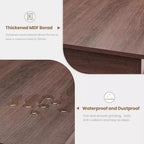 Mesa de comedor rústica de 180 cm, mesa de cocina marrón con capacidad para 6-8 personas