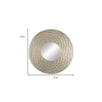 HomeRoots 31 espejo decorativo redondo plateado dimensional de marco grueso