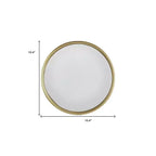 HomeRoots Espejo decorativo enmarcado con textura de hierro redondo dorado de 10 pulgadas