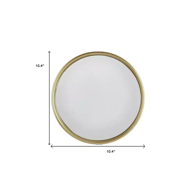 HomeRoots Espejo decorativo enmarcado con textura de hierro redondo dorado de 10 pulgadas