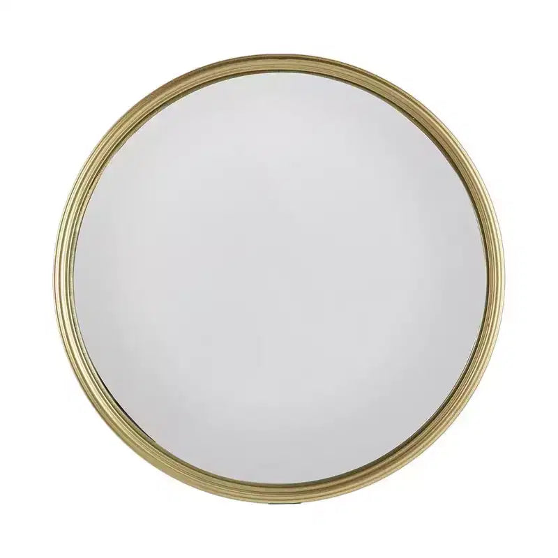 HomeRoots Espejo decorativo enmarcado con textura de hierro redondo dorado de 10 pulgadas