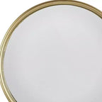 HomeRoots Espejo decorativo enmarcado con textura de hierro redondo dorado de 10 pulgadas