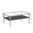 Juego de 3 mesas de centro y mesas auxiliares, mesa de cristal templado con capa de MDF, mesas modernas para sala de estar, cristal gris