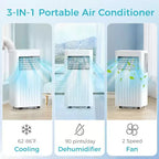 ZAFRO Portable Air Conditioners, Portable AC Unit Cools ,with Remote, 4 Modes Room Air Conditioners with Digital Display