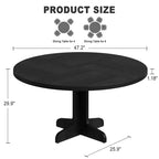 Mesa de comedor redonda de 47 pulgadas para 4 personas, mesa con patas curvas, mesa de comedor moderna, base estable, para cocina