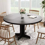 Mesa de comedor redonda de 47 pulgadas para 4 personas, mesa con patas curvas, mesa de comedor moderna, base estable, para cocina