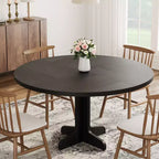Mesa de comedor redonda de 47 pulgadas para 4 personas, mesa con patas curvas, mesa de comedor moderna, base estable, para cocina