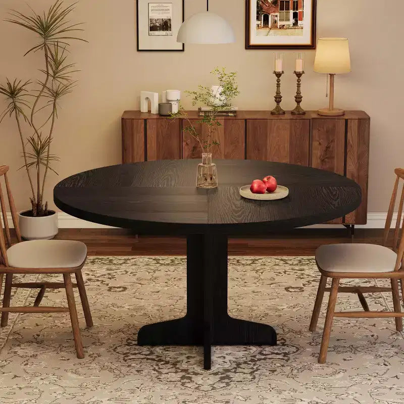 Mesa de comedor redonda de 47 pulgadas para 4 personas, mesa con patas curvas, mesa de comedor moderna, base estable, para cocina