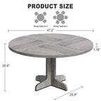 Mesa de comedor redonda de 47 pulgadas para 4 personas, mesa con patas curvas, mesa de comedor moderna, base estable, para cocina
