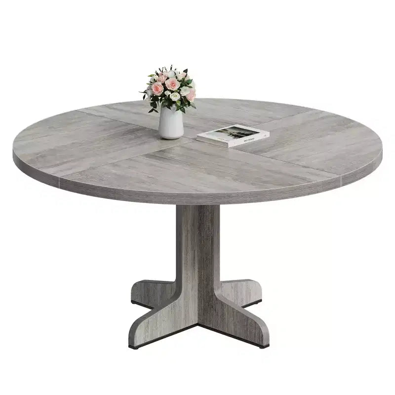 Mesa de comedor redonda de 47 pulgadas para 4 personas, mesa con patas curvas, mesa de comedor moderna, base estable, para cocina