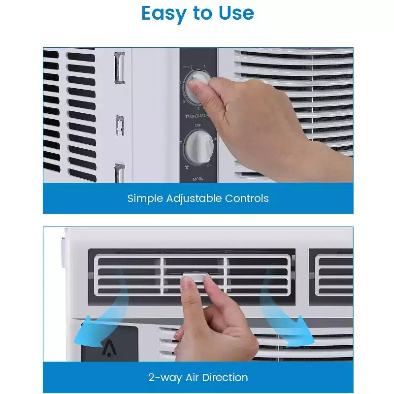 5000 Btu Air Conditioner Window Unit, Fast Cooling to 150 Sq.Ft. Window Ac Unit With Easy-to-Use Mechanical Controls