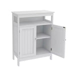 MAYEERTY Mueble de Almacenamiento Alto para Baño con Doble Puerta Persiana Blanco
