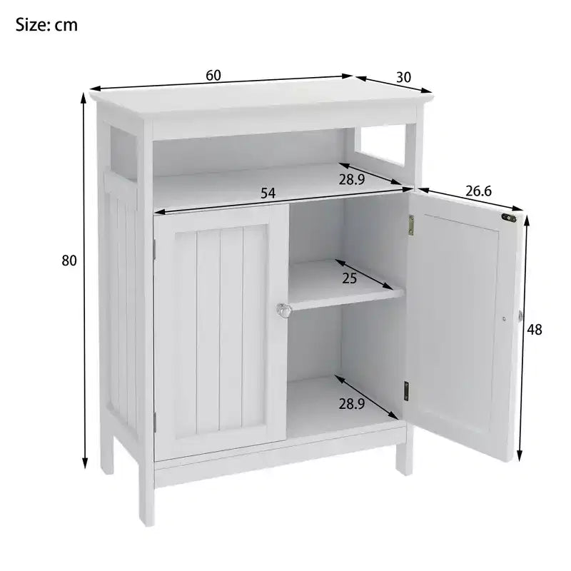MAYEERTY Mueble de Almacenamiento Alto para Baño con Doble Puerta Persiana Blanco