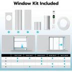 ZAFRO Portable Air Conditioners with WiFi, 44dB Ultra-Quiet, R32 Eco-Friendly,Fast Cooling in 30s, No Drainage Needed
