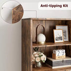 Estantería de granja con puertas de 30 cm de profundidad, estantes de almacenamiento de 181 cm de alto, librería industrial de madera, estanterías de 6 niveles para dormitorio
