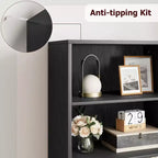 Estantería de granja con puertas de 30 cm de profundidad, estantes de almacenamiento de 181 cm de alto, librería industrial de madera, estanterías de 6 niveles para dormitorio