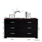 Karl Home 6-Drawer Black Particle Board 47.24in. W Chest of Drawer
