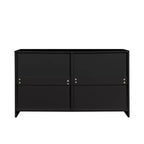 Cómoda Karl Home de 6 cajones, aglomerado negro, 120 cm de ancho