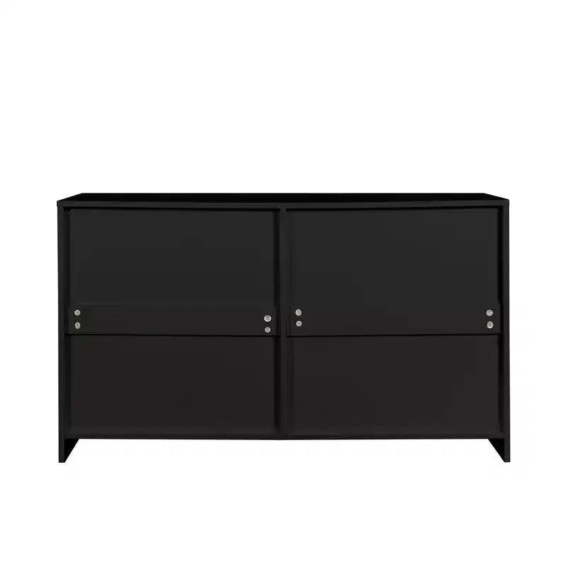 Cómoda Karl Home de 6 cajones, aglomerado negro, 120 cm de ancho