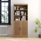 Artefacto para organizar el hogar: Armario de almacenamiento con puertas de cristal, con un diseño elegante y gran capacidad de almacenamiento