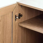Artefacto para organizar el hogar: Armario de almacenamiento con puertas de cristal, con un diseño elegante y gran capacidad de almacenamiento