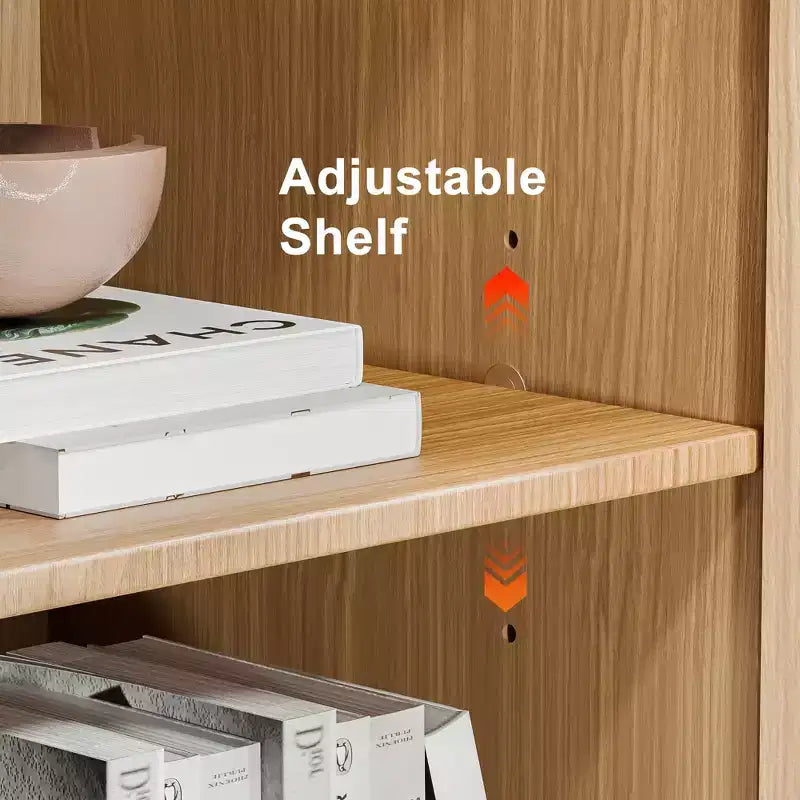 Artefacto para organizar el hogar: Armario de almacenamiento con puertas de cristal, con un diseño elegante y gran capacidad de almacenamiento