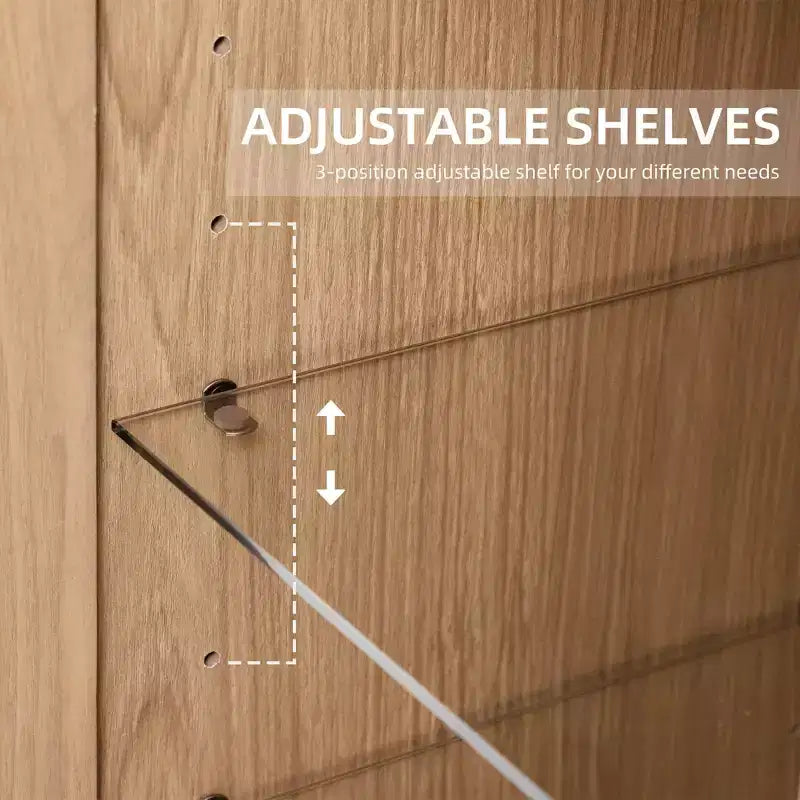 Artefacto para organizar el hogar: Armario de almacenamiento con puertas de cristal, con un diseño elegante y gran capacidad de almacenamiento
