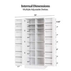Mueble de cocina alto Karl Home de 150 cm blanco con 2 puertas y estantes ajustables, despensa de almacenamiento de alimentos