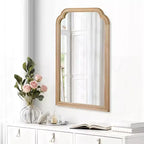 MAYEERTY 20 x 30 Marco de Madera Maciza con Esquinas Redondeadas Espejo Decorativo para Dormitorio Baño Sala de Estar Madera Natural