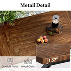 Mesa de comedor industrial Dyonery de 70,8 pulgadas para 6-8 personas, tapa de madera maciza con estructura de metal, mesa rectangular para cocina y comedor