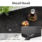 Mesa de comedor industrial Dyonery de 70,8 pulgadas para 6-8 personas, tapa de madera maciza con estructura de metal, mesa rectangular para cocina y comedor