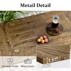 Mesa de comedor industrial Dyonery de 70,8 pulgadas para 6-8 personas, tapa de madera maciza con estructura de metal, mesa rectangular para cocina y comedor