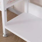 VECELO Perchero Abierto, Armario de Almacenamiento Resistente con 5 Estantes y Barra Colgante para Espacios Pequeños, Roble/Blanco