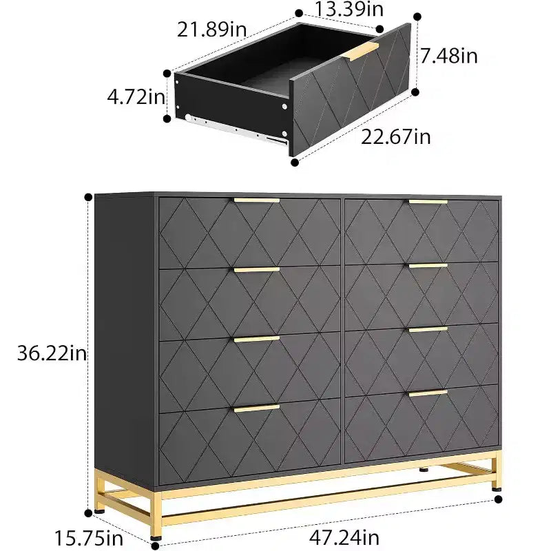 Organizador de almacenamiento de 8 cajones Zstar para sala de estar, dormitorio, pasillo