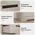 Cómoda de 5 cajones para dormitorio, cajonera gris con tiradores empotrados, organizador de madera para sala de estar, guardería, pasillo y recibidor