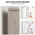 Cómoda de 5 cajones para dormitorio, cajonera gris con tiradores empotrados, organizador de madera para sala de estar, guardería, pasillo y recibidor