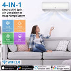 12,000 BTU Ductless Mini Split AC System, 20 SEER2 R45 Series Wifi Enabled Ductless AC Cool Up to 750 Sq. Ft, Complete Installation Kit, 208V/230V