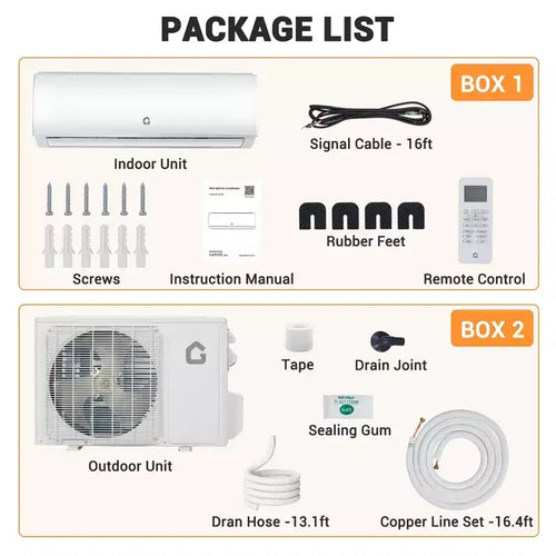 9000 BTU Mini Split Air Conditioner, Wifi Enabled 20 SEER2 230V Ductless AC Unit Cool up to 450 Sq. Ft, Inverter Ductless Air Conditioner,White