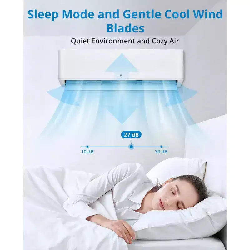 9,000 BTU Mini Split AC/Heating System, Split Air Conditioner & Heater, 23 SEER2 / 115V, Cools Rooms Up to 500 Sq. Ft., White