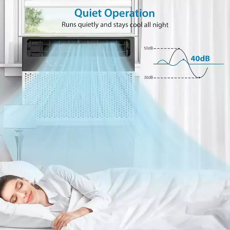 Window Air Conditioner, AC Window Unit with Washable Filter, Wi-Fi Enabled w/Remote, Cools Up to 350 Square Feet, 6 Modes, 115V/60Hz