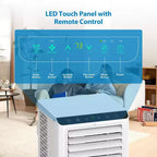 8000BTU Portable Air Conditioners with Remote Control and 24H Timer, 3 IN 1 Low Noise Portable AC Unit with Dehumidifier and Fan, up to 350Sq. Ft.
