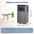 8,000 BTU Portable Air Conditioner, 4-In-1 Portable AC Units for Rooms with Fan, Dehumidifier, Cools Up to 350 Sq.Ft. Room Air Conditioner