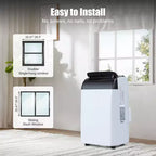 14000 BTU Portable Air Conditioner Cools up to 750 Sq.Ft, 3-in-1 Quiet Portable AC Unit with Remote Control & Installation Kits