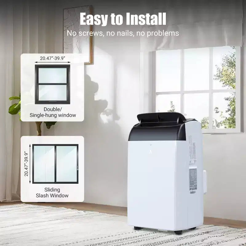 14000 BTU Portable Air Conditioner Cools up to 750 Sq.Ft, 3-in-1 Quiet Portable AC Unit with Remote Control & Installation Kits