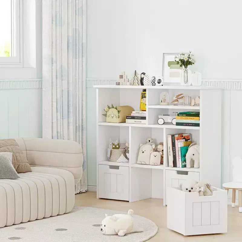 Mueble Organizador de Juguetes con Cajones, Estante de Juguetes para Niños, Librería Infantil, Organizador de Almacenamiento de Piso, Estantería Grande Abierta para Sala de Juegos, Dormitorio, Guardería